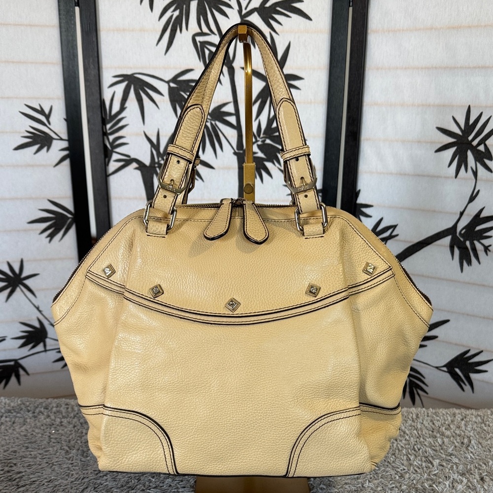 MCM Studded Medium Pebbled Leather Satchel/Shoulder Bag